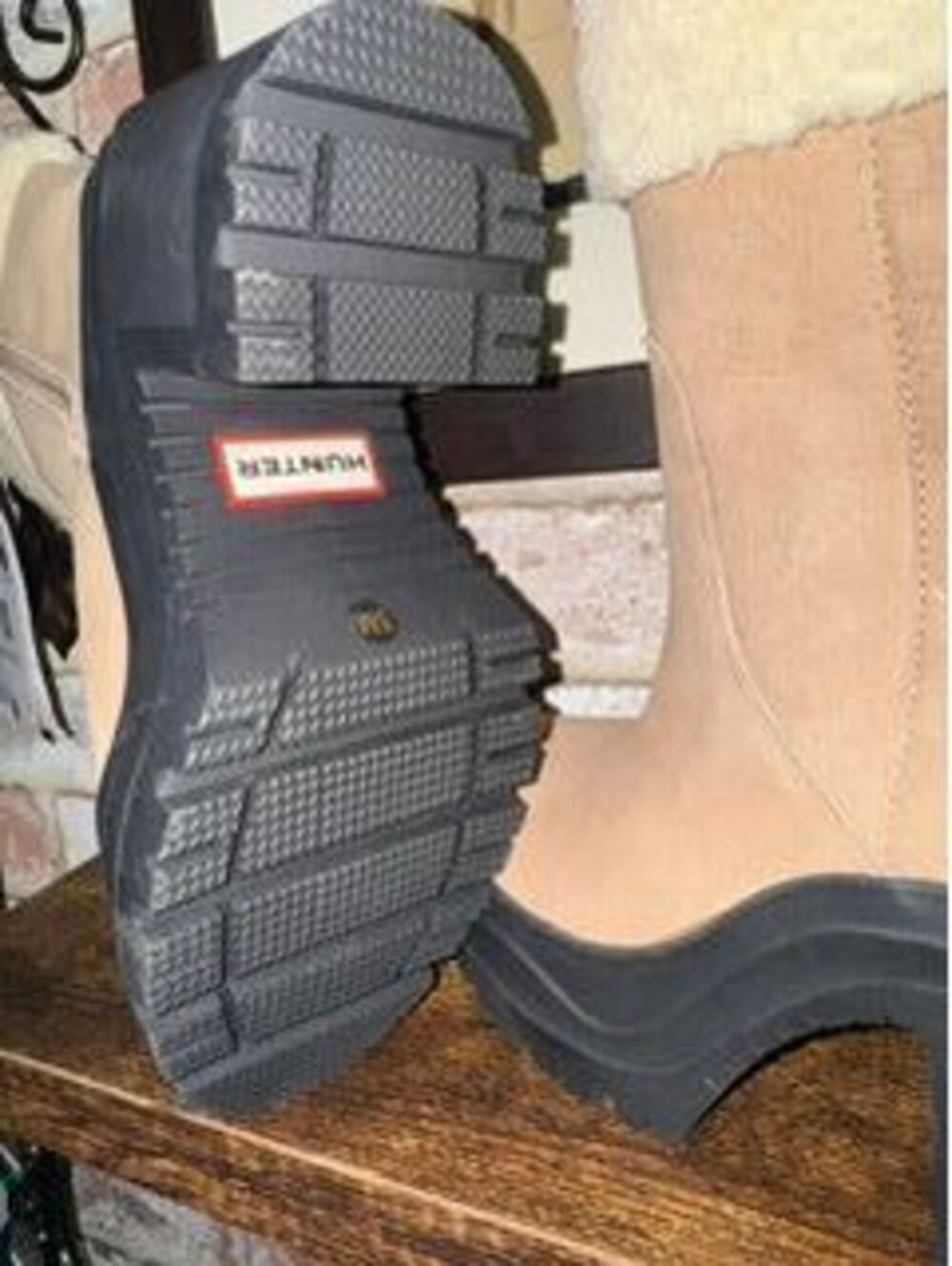 Hunter Marisol Waterproof Shearling Boots Beige 5 ($215) - Picture 9 of 9